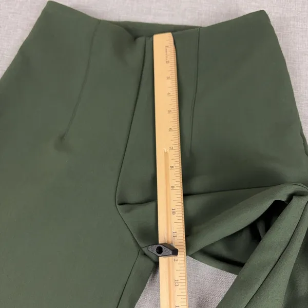 Joie Womens Size 2 Olive Green Wide Leg Crepe High Rise Dress Pants Trousers - Image 7