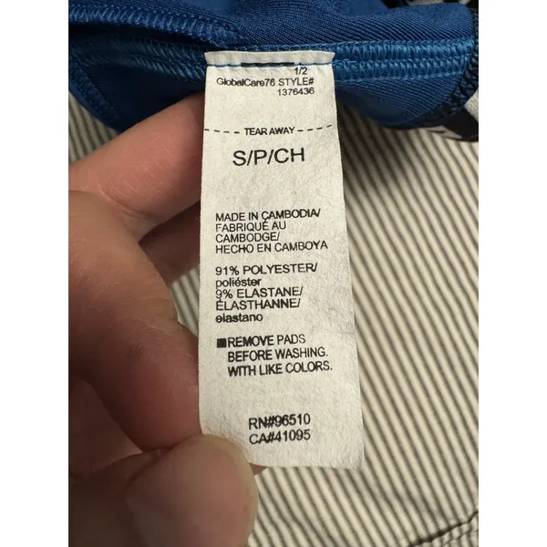 Under Armour Crossback Sports Bra Blue Print Logo Band Small Style 1376436 - Image 4