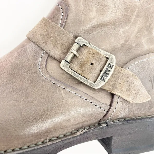 Frye Vicky Artisan Back Zip Leather Ankle Buckle Boots: Charcoal Taupe Grey - Image 11