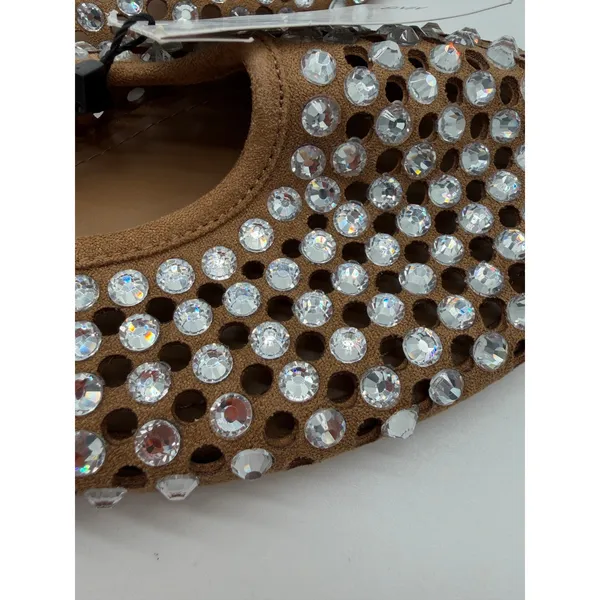 MNG Mango Glam Rhinestone Die Cut Ballet Casual Cream Elegant Flats EU 40 US 9 - Image 6