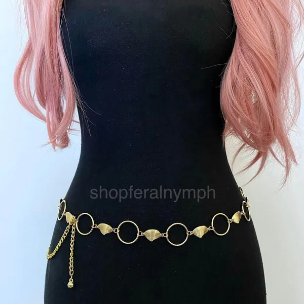 Gold Y2K Seashell Open Ring Waist Chain Belt, Fits 17-40 Inches, X7GA1303 - Image 4