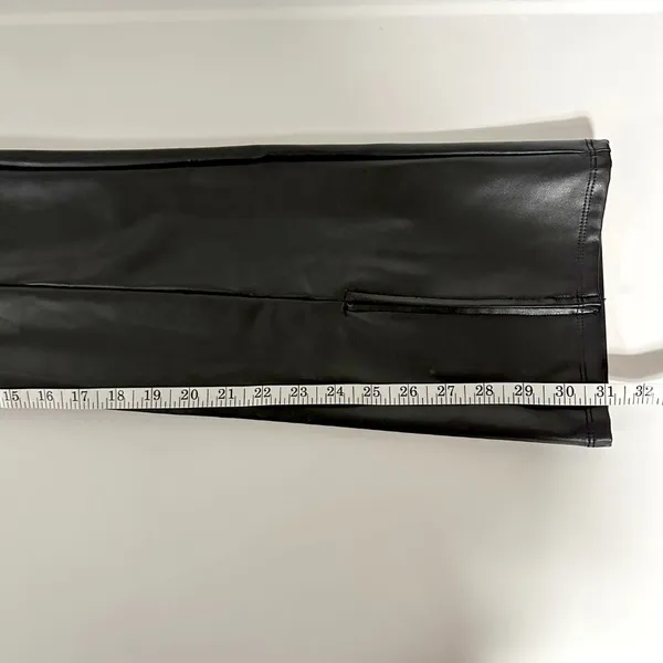 Abercrombie Split-Hem Vegan Leather Slim Flare Pants - Image 10