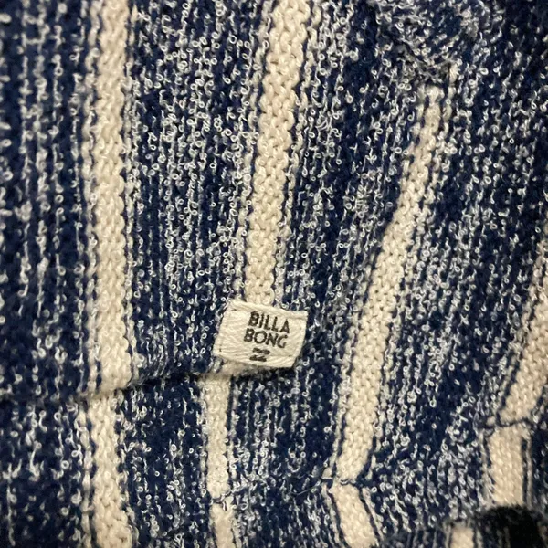 *Billabong Navy & Cream V Neck Knit Hoodie Sweater #U - Image 9