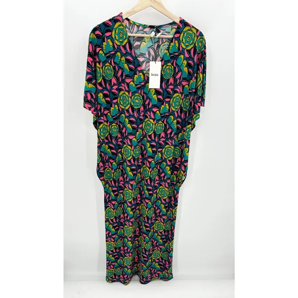 Leota Dress‎ Women's S Multi Blue Pink Bright Floral Marche Fleur V-Neck Maxi - Image 12