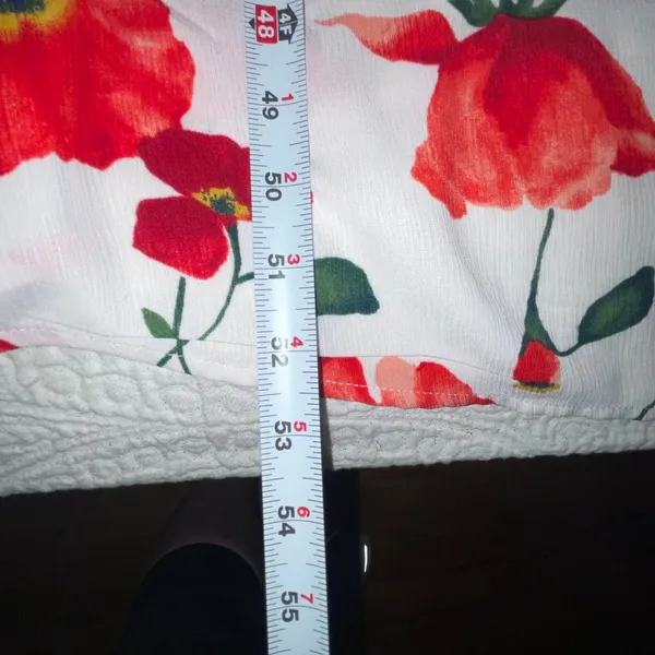 GB‎ Gianni Bini Spaghetti Strap White Red Floral Wrap Maxi Dress Size XS - Image 5