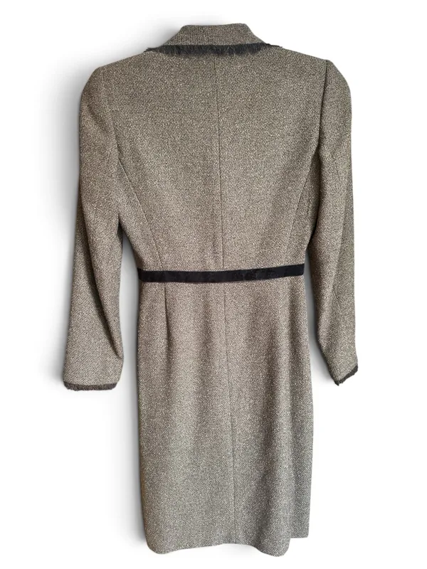 Liz Claiborne Dresses Atelier textured tweed wrap-style coat dress Brown 4 - Image 7