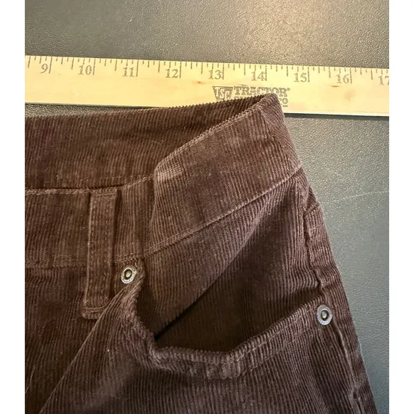 St. Johns Bay 8 Petite Corduroy Pants Brown‎ Straight Leg Button Flap Pocket - Image 5