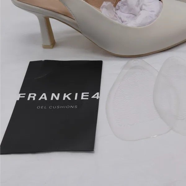 Frankie4 Womens Gigi Pumps Sz 10 Ivory Leather Pointed Toe Heels Wedding Party - Image 11