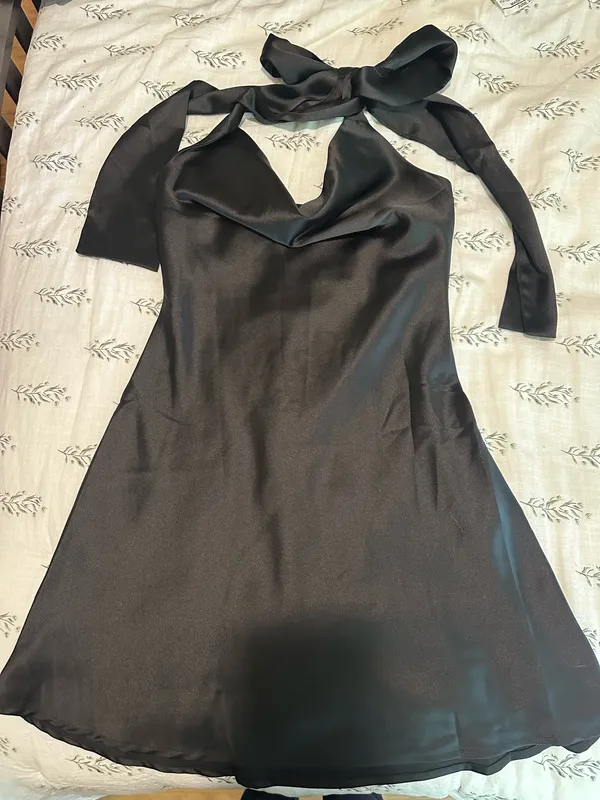 Amazon Black Cowl Neck Dress - Image 3