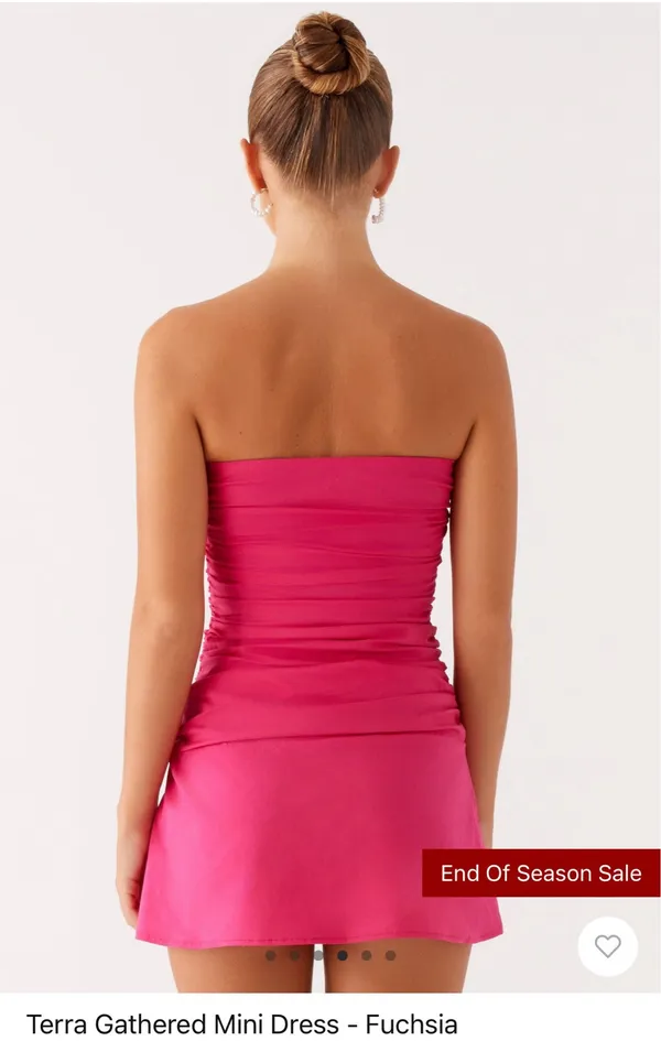 Terry Rouched Pink Peppermayo Mini Dress - Image 2