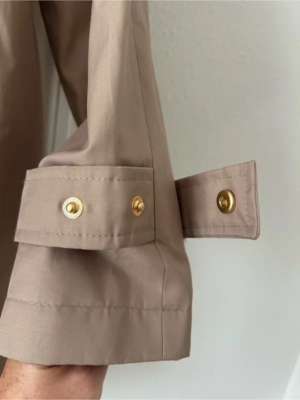 Via Spiga Single Breasted Button Down Classic Trench Coat Tan Size M - Image 6