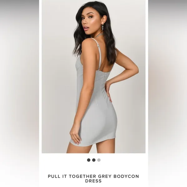 TOBI Pull It Together Grey Bodycon Dress Size Small - Image 3