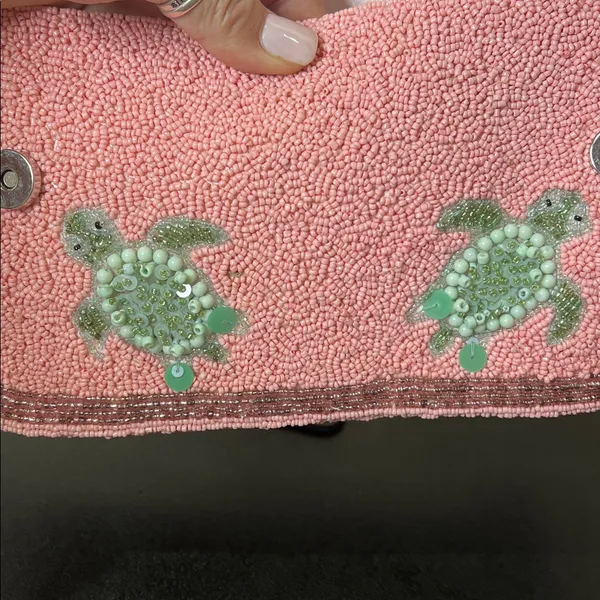 Handcrafted In India | Beaded Turtle Shoulder Bag 🐢 Pink - Image 13