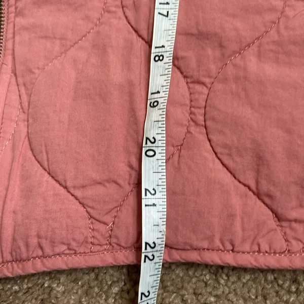 Lucky Brand Cotton Quilted Zip Front Jacket (Sz L) Pink - Image 10