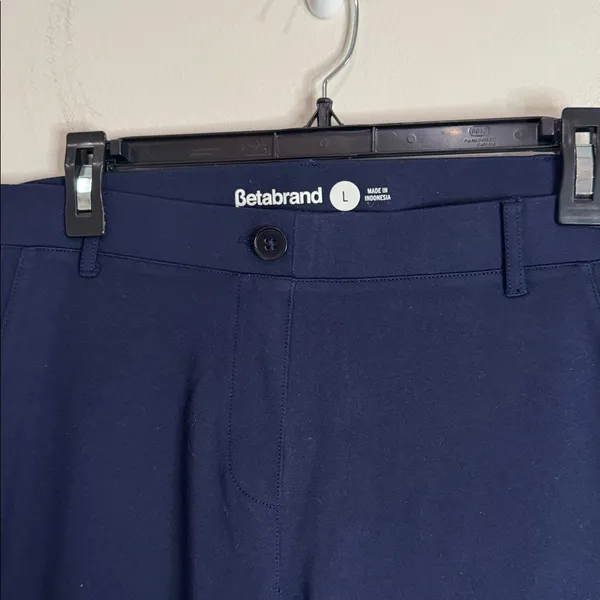 Betabrand Classic DPYP Dress Pant Yoga Pants Straight in Navy size L - Image 6