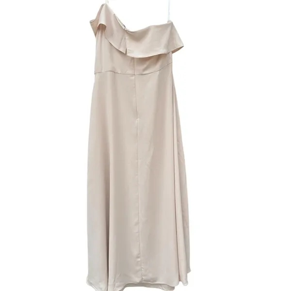 Hayley Paige Occasions One Shoulder Bridesmaid Gown Cashmere Size 22 NWT Maxi - Image 6