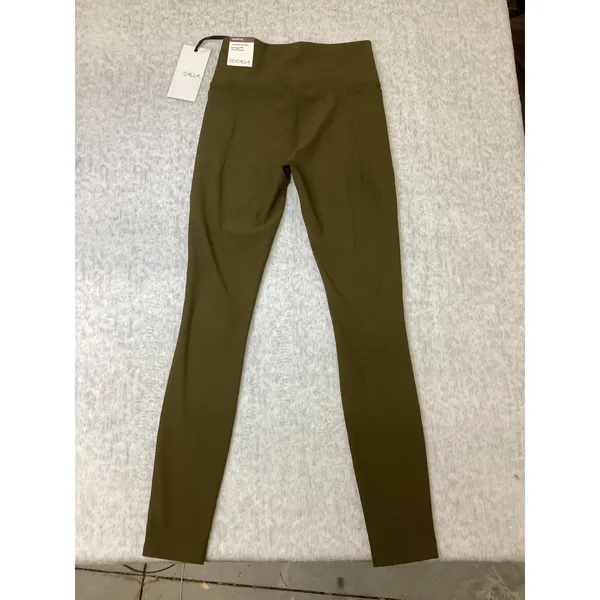CALIA Womens Essential High-Rise Ribbed Legging Dark Khaki Olive Small WAX62 NWT - Image 3