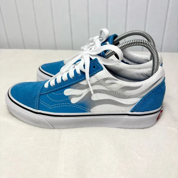 Vans Suede Old skool flame shoes flat Mediterranian‎ Blue Size M 6.5 / W 8 - Image 3