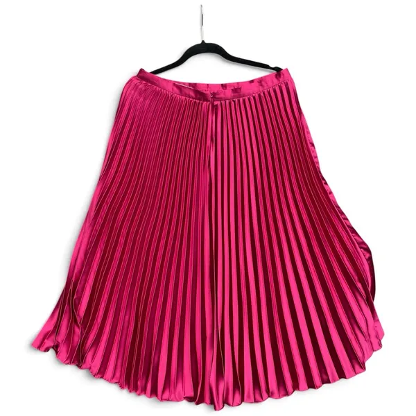 Lucy Paris Pleated Midi Skirt L Accordion Dopamine Dressing Hot pink Magenta - Image 3