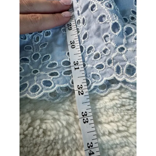 Zara NWT Blue Eyelet Dress - Image 3