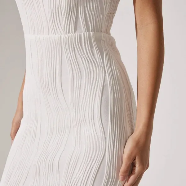 RIHOAS the water ripple textured white backless midi dress 22 - Image 2