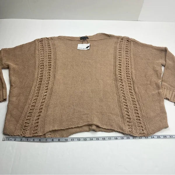 Miou Muse Tan Sweater Cotton Blend Womens Size Large Oversized Loose Fall‎ NEW - Image 5