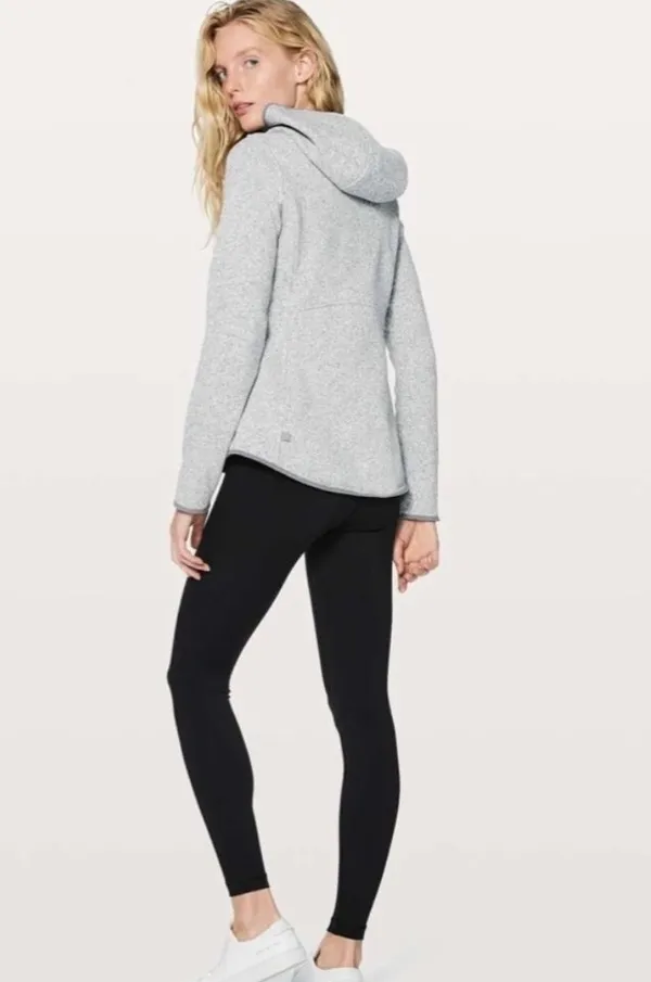Lululemon Fleece & Thank You Pullover Heathered White / Battleship 6 - Image 6