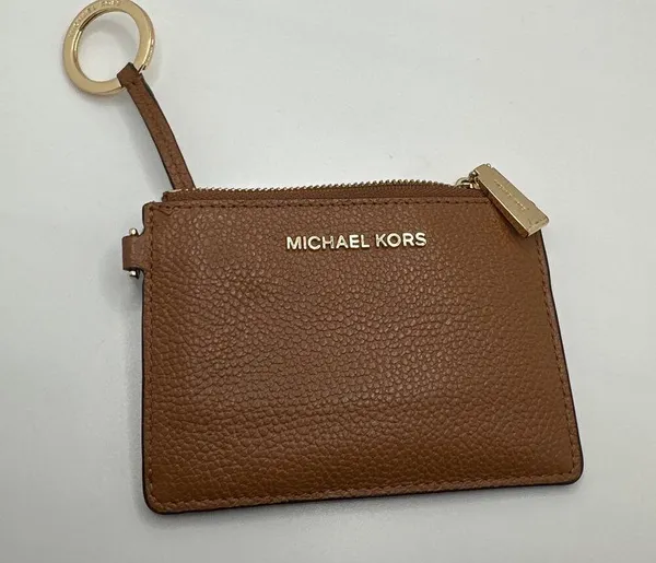 MICHAEL KORS Brown Card Wallet with Keychain - Image 6