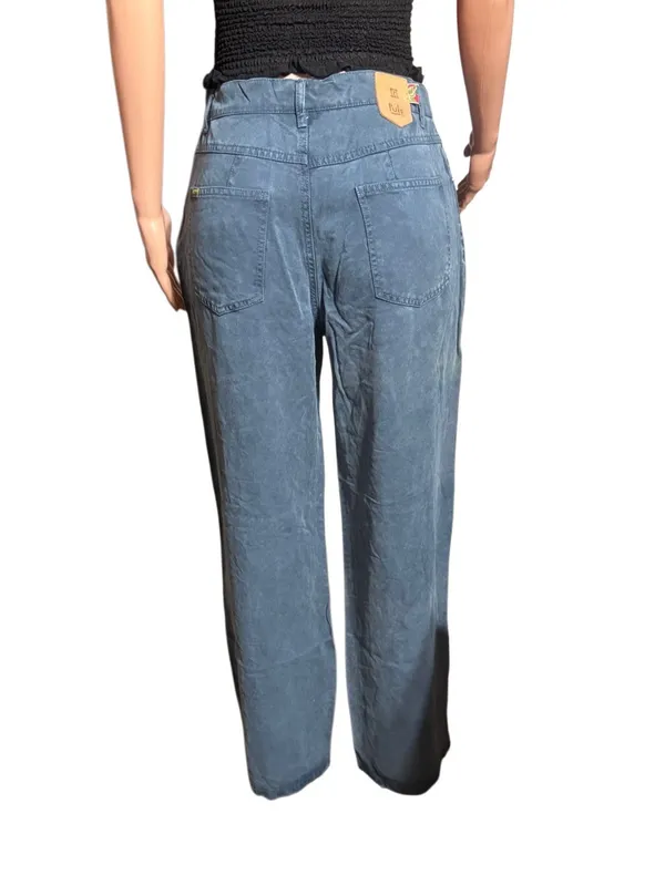 Pulp stovepipe jean high-waisted tencel teal pants M/8 - Image 4
