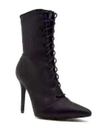 Black pointy goth witchy punk toe boots size 7 $78 - Image 2