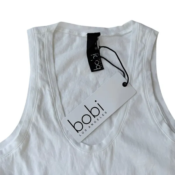 Bobi LA Tank Top White NEW Cotton Small Classic Prep Casual Jeans - Image 3