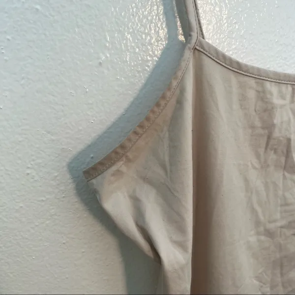 Studio Y Women's Size Large Tank Top Beige Square Neck Adjustable Straps Stretch - Image 5