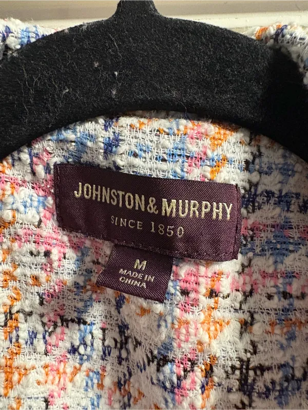 Johnston & Murphy Jacket Womens Medium Multi Tweed Open Front Draped Waterfall - Image 3