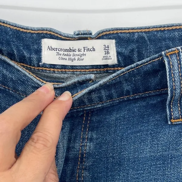 Abercrombie & Fitch Ankle Straight Womens Jeans Sz 18 Distressed Y2K High Rise - Image 9