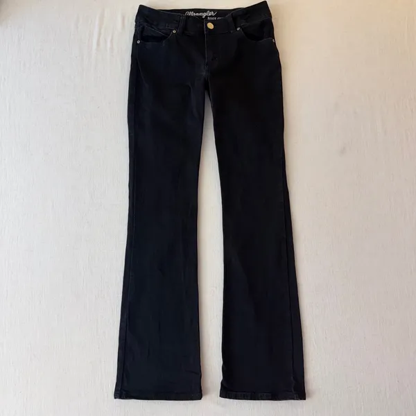 Wrangler Boot Cut Low Rise Denim Jeans Womens 5x32 Black - Image 2