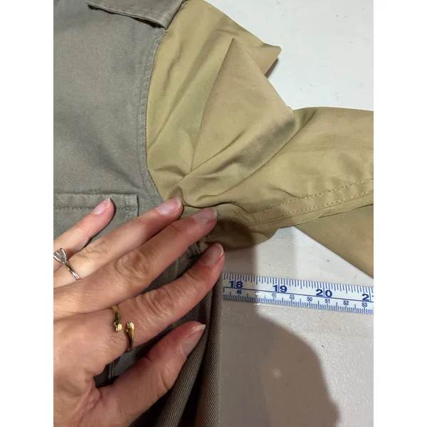 Club Monaco Utility Field Jacket Womens XS Green Tan Contrast Sleeve Gorpcore - Image 6