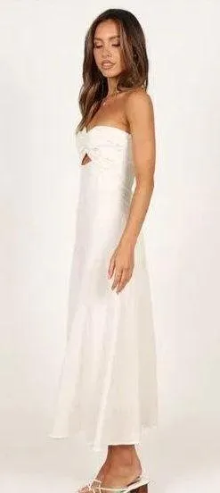 Petal & Pup Rosetta White Strapless Cut Out Midi Dress 4 - Image 5