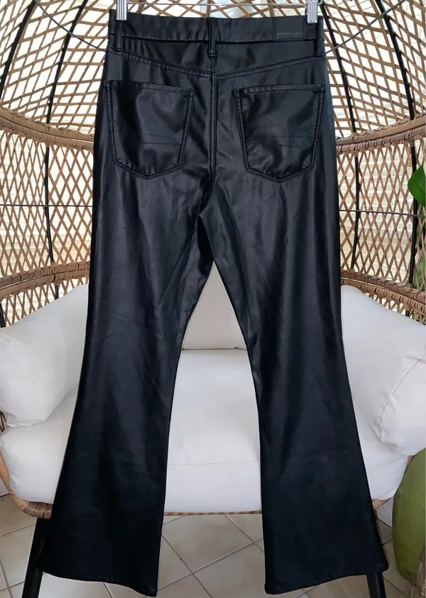 American Eagle Outfitters Womens Black Stretch Vegan Leather Pant Size 6 - Image 8