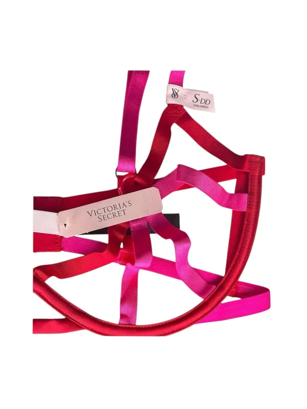 new Victoria's Secret ❤︎︎ Open Cup Strappy Demi Bra ❤︎︎ Pink Red ❤︎︎ Small DD - Image 10