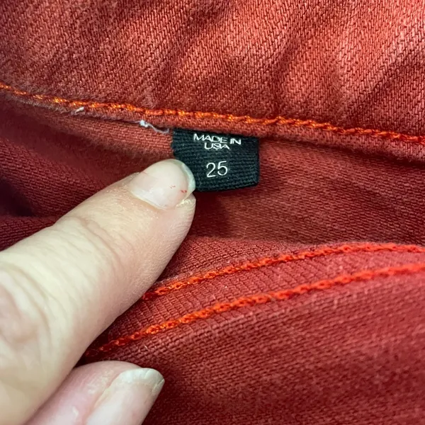 Veronica Beard Kate Crop Jeans Size 25 Red Burnt Fall - Image 5
