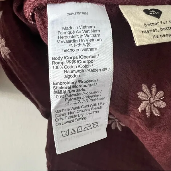 Madewell Embroidered Lightspun Peplum Gauze Open-Back Top in Vintage mulberry - Image 8