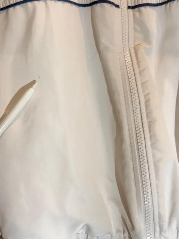 Anthropologie Year of Ours White Tennis Cropped Windbreaker Athletic Jacket XS - Image 6