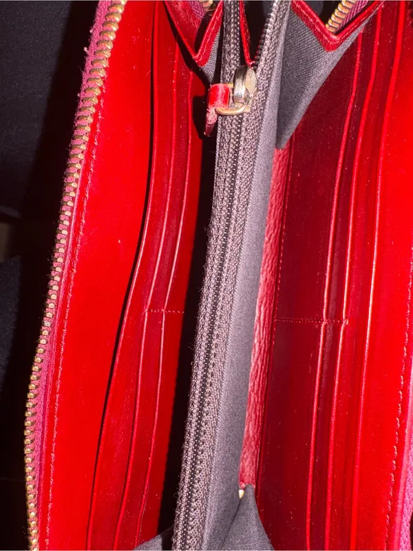 Fendi striped Zip Around Wallet - Burgundy and Olive - Image 9