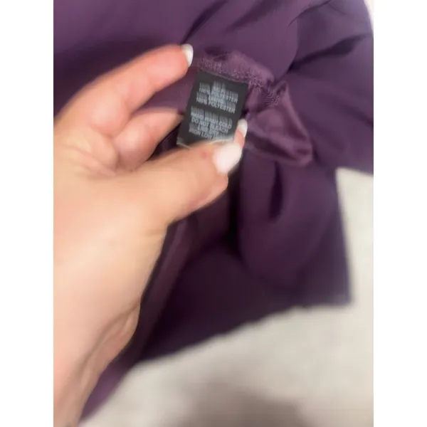 lulus long sleeve knee length dress sheer sleves xl Chiffon Deep Purple - Image 10