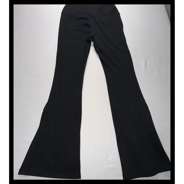 90 Degree by Reflex Flare Pants Womens L Black Chelsea Side Slit 7/8‎ Yoga - Image 7