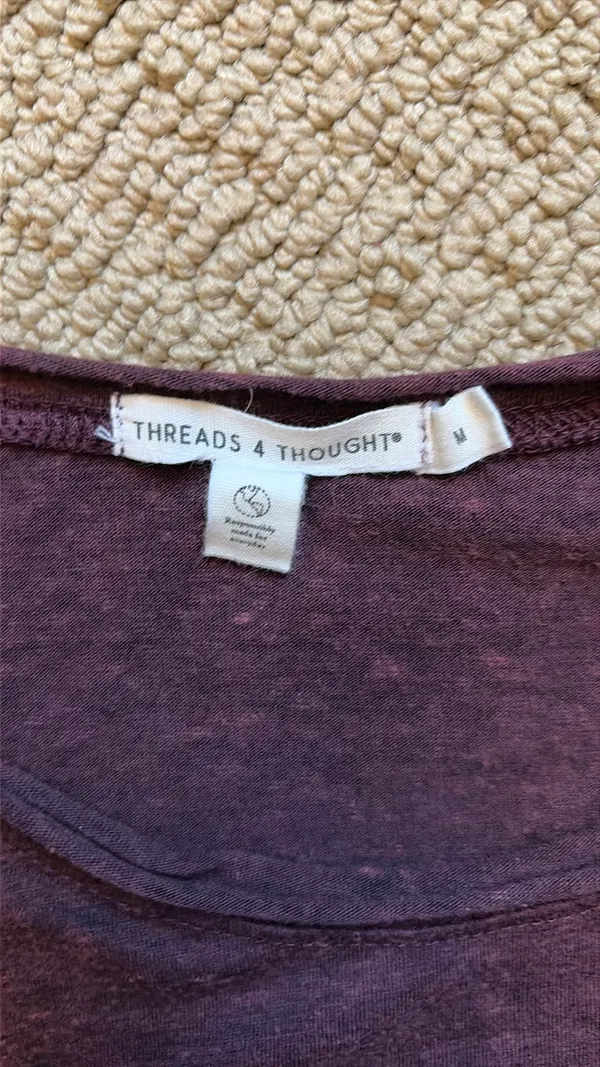 Threads 4 Thought maroon tshirt - Image 2