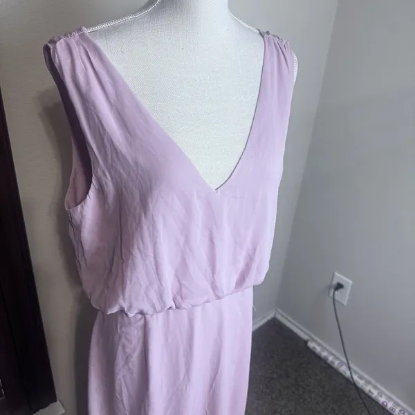 NWT WAYF Blush Pink Bella Blouson Column Gown Maxi Formal Dress Sz L Long - Image 7