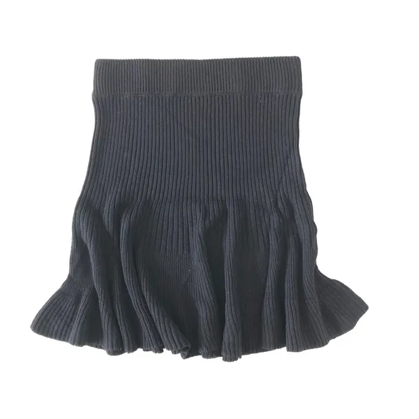 Free people solid gold swingy sweater skirt black - Image 9