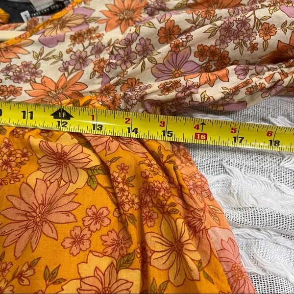 American Eagle Orange Floral Babydoll Mini Dress Sz XS Cottagecore Beach Light - Image 11
