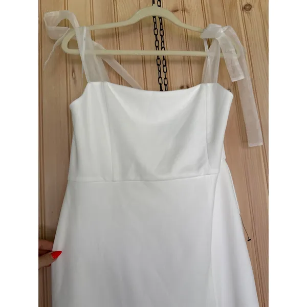 Lulus Romantic Celebration White Tie-Strap Bodycon Midi Dress Party Extra Large - Image 3